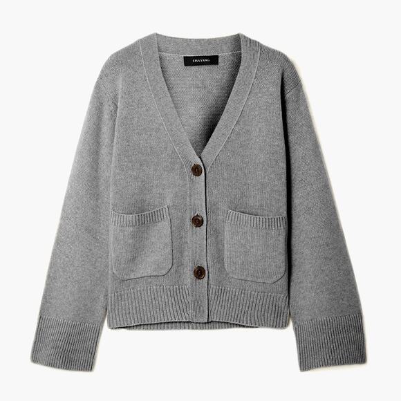 Lisa Yang Danni Cardigan Sweater 100% Cashmere Heathered Grey Size 1 Small Med - Picture 2 of 16